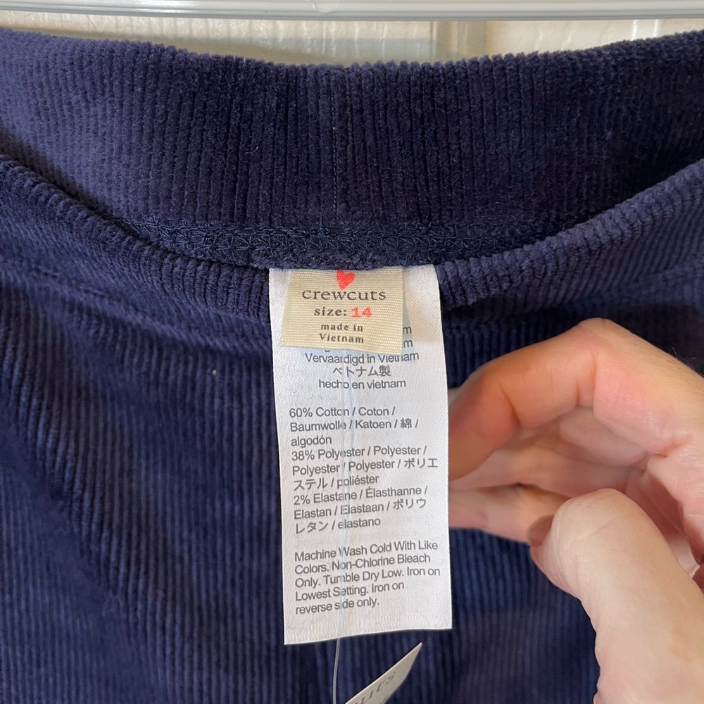 Crewcuts size 14 navy corduroy leggings, NWT - Picture 4 of 8